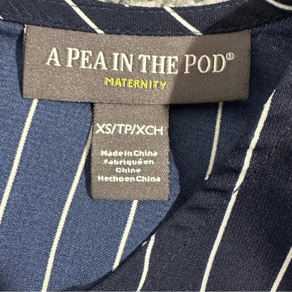 A Pea in the Pod navy striped maternity top, size XS, nautical, spring - Picture 4 of 7